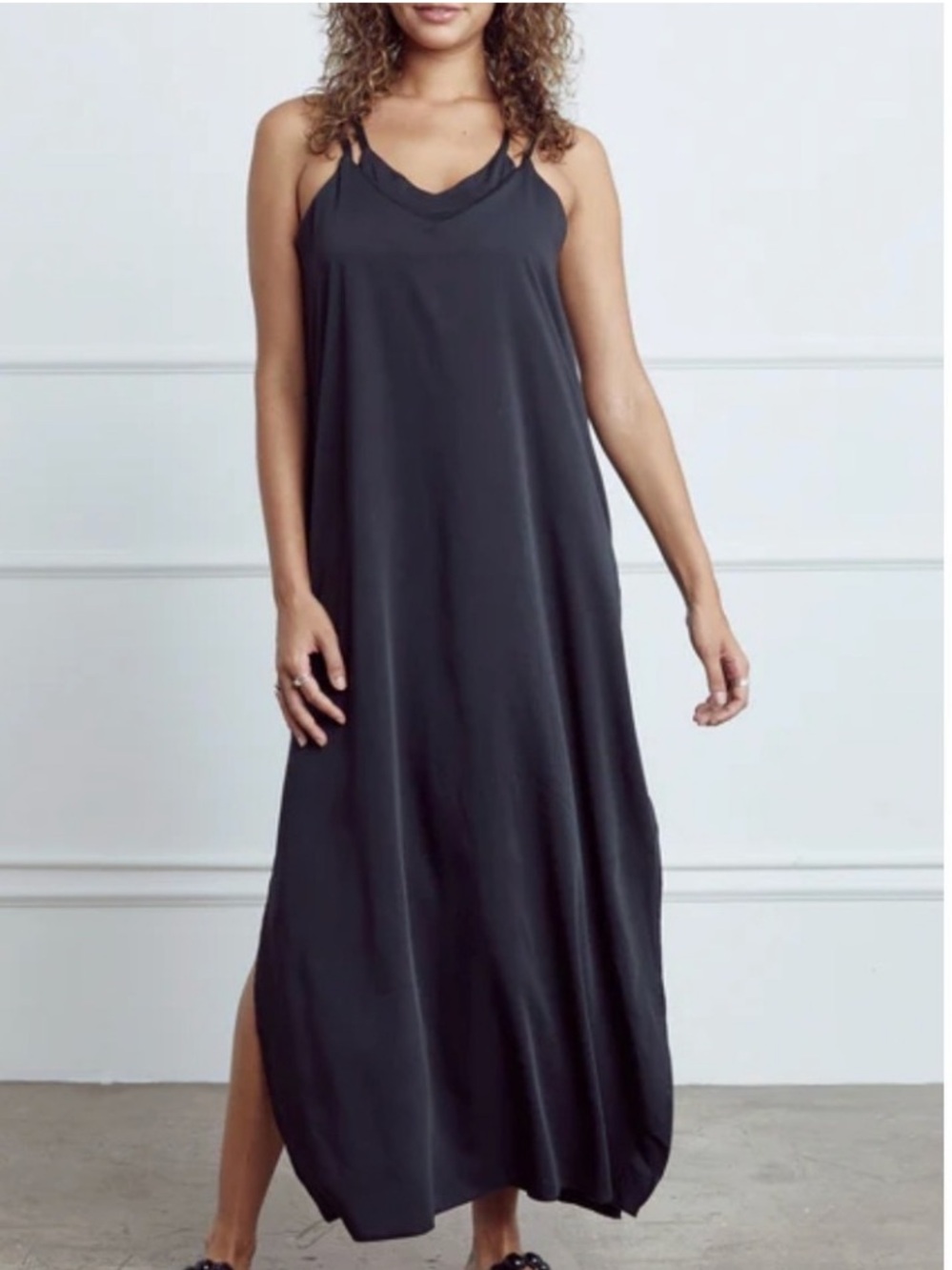 Shebird Savannah sexy Strappy luxuriously soft Maxi built in Bra Dress, pockets